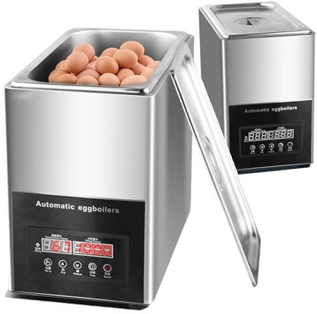 forplubossmmp Cocedor De Huevos Eléctrico Y Vaporizador De Huevos De 800W con Salida De Drenaje De Agua | Máquina Automática Escalfar Huevos Máquina Profesional para Huevos De Aguas Termales 30~90°C