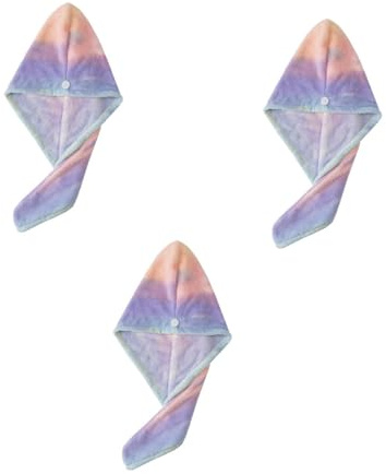 3 Stück-pack Haartrocknungshaube aus Korallenvlies 25x65 Cm | Wasserabsorbierende Kappe, Schnelltrocknendes Haarhandtuch, Beauty Salon und Reise