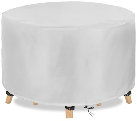 DKHLYB Ronde Housse Table de Jardin 600D Housse Protection Table Jardin Ronde Housse de Protection Salon de Jardin Imperméable Housse de Table Exterieure Housse de Meuble Étanche Ronde 140x71cm