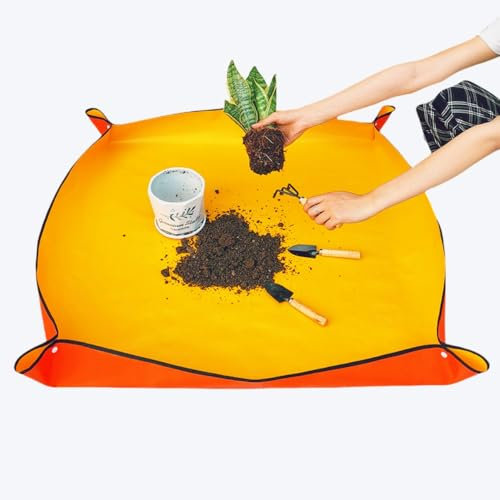 JIALWSJWAN Repotting Mat for Indoor Plant Transplanting & Potting Soil Mess Control Portable Potting Tray Succulent Plant Mat Indoor Gardening Tools Gardener Gifts Plant Gift for Plant Lovers