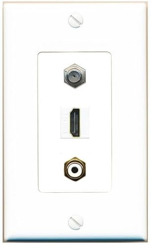 RiteAV Acoplador de pared hembra de 1 puerto HDMI RCA blanco [blanco]