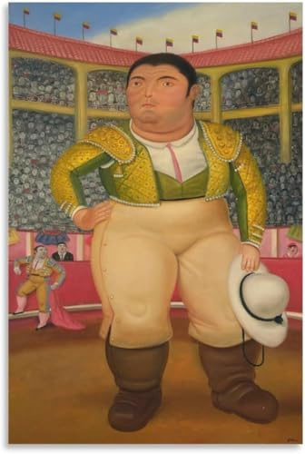 GYTRI CGFHJ Póster de Fernando Botero Fernando Botero Impresiones de Arte Mural Moderno 《Picador en la Plaza de Toros》Cuadro Figura Cuadro Lienzo Para Decoración del Hogar 60x90cm Sin Marco