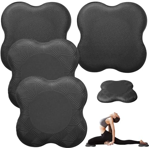 4 Stück Kniekissen Yoga, 20 x 20 cm Yoga-Knie-Pad Knieschoner Matte Rutschfest Verschleißfest Schützen Knie Handgelenke Knöchel Hände und Ellbogen YogaZubehör für Gymnastik Pilates Aerobic