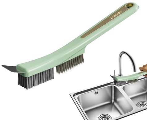 Split Scrubbing Brush Narrow Cleaning Brush for Hard to Reach Areas, Detail Exfoliating Brush | Long Gang Exfoliating Brush for Skirting Boards, Tiles, Grout, Kitchen, Bathroom, Car Interior