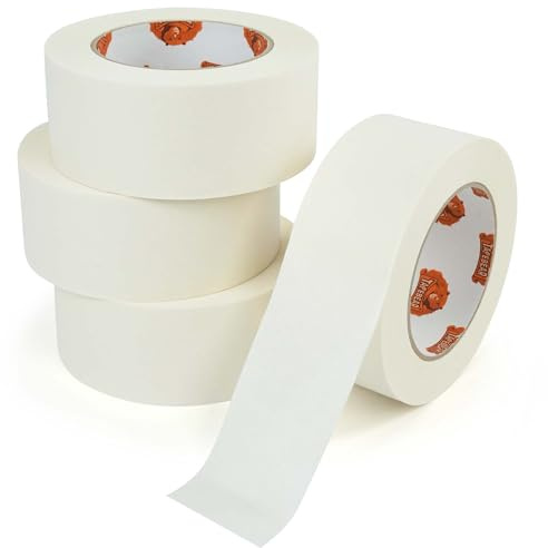TAPEBEAR Eco-Friendly Kraft Paper Tape 50mm x 50m, White Paper Packing Tape | Biodegradable Recyclable Packaging Tape Self Adhesive Box Tape for Shipping, Sealing, Moving, 4Rolls
