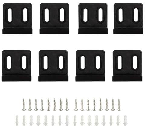 HASLED Support Miroir Mural 8 Pièces - Fixation Cadre pour Miroirs 4-6 mm - Crochet Mural en Acier Inoxydable avec Vis et Cheville