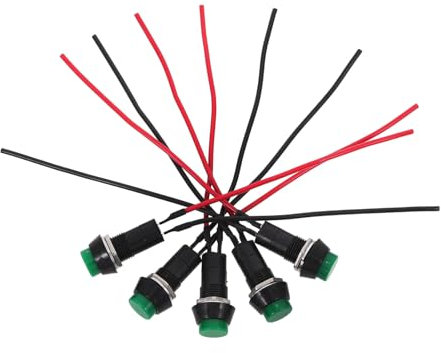 Alipis 5pezzi Interruttore Pulsante Momentaneo Per Auto Interruttore Pulsante Di Ricambio in Rame e Abs Per Modifica Veicoli