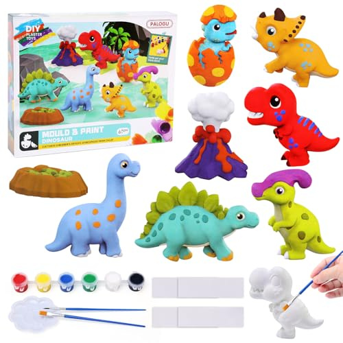 Ballery Dinosaurier Bemalen Set, Bastelset Kinder ab 6-12 Jahre, Bemalen Kinder Set, DIY Kreativ Basteln Spielzeug Bastelset Geschenk Mädchen 5 6 7 8 10 Jahre