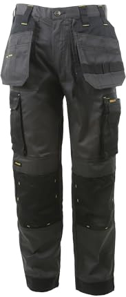 STANLEY Barmera Work Trousers for Men – Stretch Work Pants with Knee Pad, Cargo & Holster Pockets, Polycotton Blend, Regular Fit