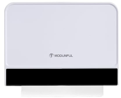 Modunful Paper Towel Dispenser Wall-Mounted,No Drill Multifold Hand Towel Dispenser for Bathroom Kitchen Office，Z-Fold/C-Fold/Trifold Paper Towel Holder Two Ways to Unlock，White