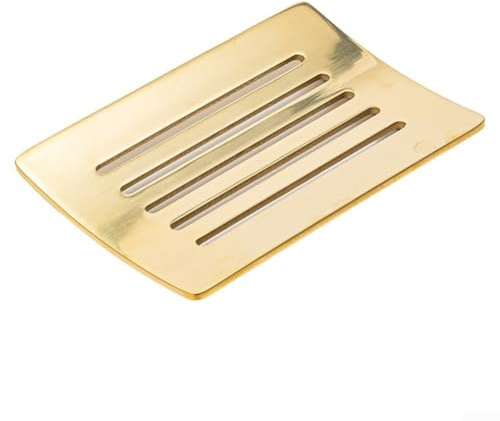 Portasapone da bagno in acciaio inossidabile Supporto da bar per lavello da cucina Rack per mantenere il sapone asciutto Funzione di drenaggio automatico Design moderno Facile da pulire Oro