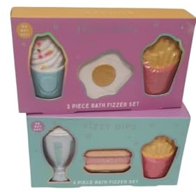 3 Piece Bath Fizzer Set Fun Food Inspired Designs Milkshake Hotdog Fries Novelty Bath Bombs Relaxing Soak Aromatherapy Gift for Women Men Teens (2)