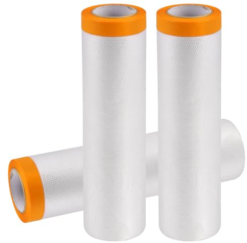3 Rotoli di Pellicola Protettiva con Nastro Adesivo,270x20m per Mobili,Auto