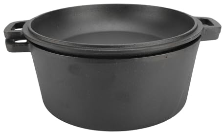 VELATEMOR Juego de Sartén de Hierro Fundido, Juego de Utensilios de Cocina Profesional Resistente, Sartén de 10 Pulgadas con Asas Dobles para Cocina Casera Restaurante