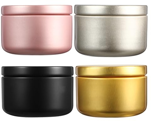 JOINPAYA Set 24 Barattoli per Candele in Alluminio da 50Ml Contenitori per Candele Profumate Fai da Te Barattoli in Latta Design Opaco e Lucido per Aromaterapia e Regali per Eventi