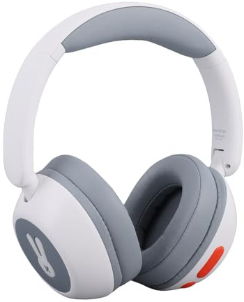 TIKATARER Cuffie per Bambini, Auricolari con Luci LED Colorate, Cuffie Wireless con Volume 85/103 DBA e 25 Ore di Riproduzione, Ideali per Telefono Cellulare, Tablet e Laptop (WHITE)