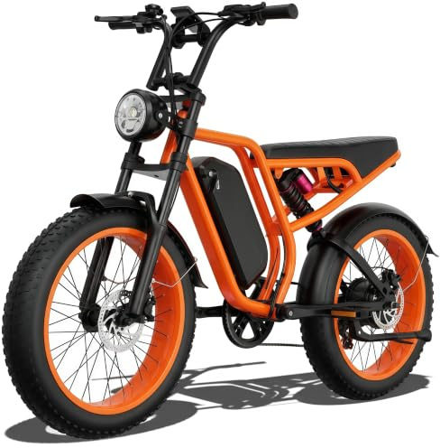 DEEPOWER Vélo Électrique Adulte, Batterie Amovible 48V/52V 20Ah, Jusqu'à 120 Km D'Autonomie, Moteur Brushless, Pneus Fat 20 Pouces, 7 Vitesses, Suspension Hydraulique, VTT Tout Terrain