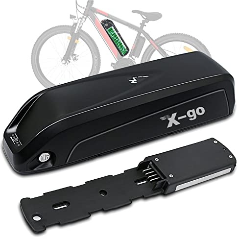 X-go Batterie Velo électrique 36V, 10Ah Batterie Ebike Velo Li-ION Batterie Hailong, avec Chargeur + Serrure Antivol + Plaque Connexion Fixe, pour Moteur 250-750W