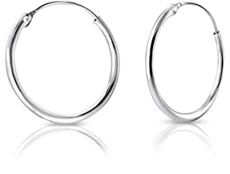 Sterling Silber 925 Ohrringe - Creolen Einhänger 25mm - Echtes Silber Ringe