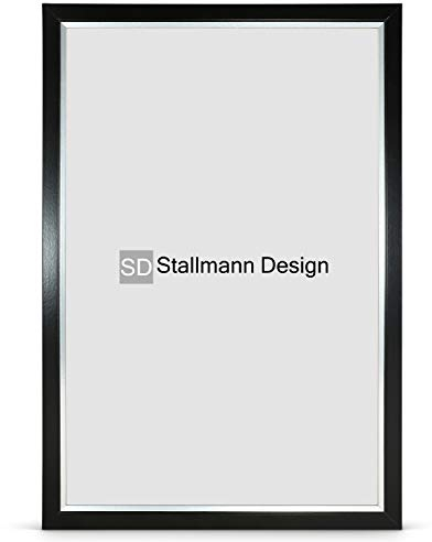 Stallmann Design 'My Frames' Bilderrahmen 80 x 100 cm | Farbe: Schwarz-Silber | eleganter Rahmen - schwarzes Finish - Kante silber