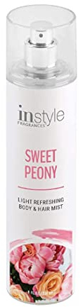 Instyle Fragrances Light Refreshing Body & Hair Mist, Sweet Peony