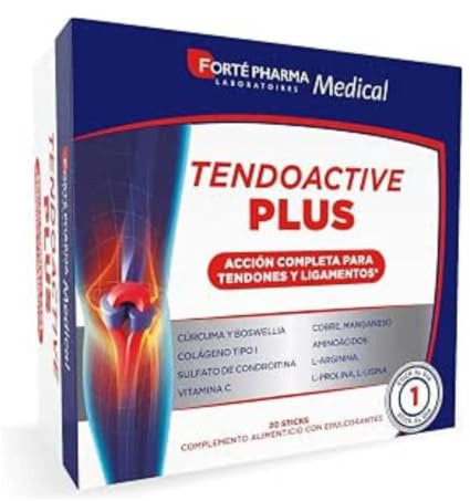 Acción completa para tendones y ligamentos. Tendoactive Plus, 20 Sticks. - Forte Pharma