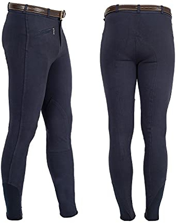 EQUESTRO Pantaloni da Uomo Modello URANO in Cotone Elasticizzato (Blu Navy, 50)