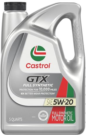 Castrol GTX Full Synthetic 5W-20 Motor Oil, 5 Quarts