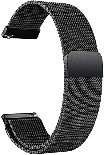 HLXJR Schnellwechsel-Milanese Edelstahlarmband, FüR Uhr,Mesh Gewebe Metall UhrenarmbäNder Magnetverschluss Ersatzarmband Kompatibel Smart Watch Fur Herren Und Damen 14mm 16mm18mm 20mm 22mm 24mm…