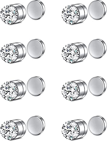 JFORYOU Magnetischer Nasenpiercing Fake Nasenring Stud Magnetischer Nasenstecker Fake Magnetische Ohrringe für Frauen