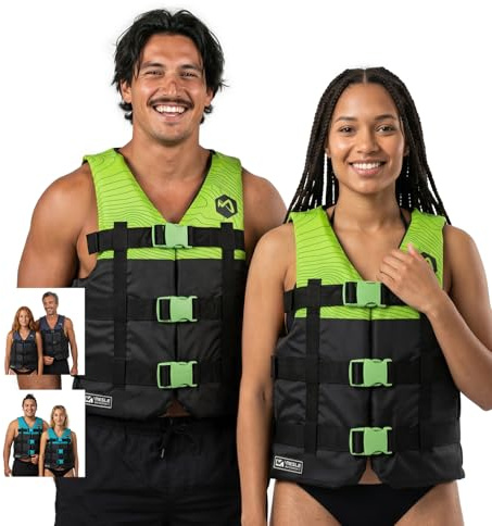 MESLE Schwimmweste H210, 2XS-4XL, Schwimmhilfe für Erwachsene & Kinder, Leichte 50N Auftriebsweste Herren & Damen, Prallschutzweste für Jetski, SUP, Wasserski, Kajak, Wakeboard