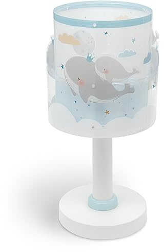 Dalber Kinder Tischlampe Nachttischlampe kinderzimmer Whale Dreams Wale Blau Tiere, 61171T, E14
