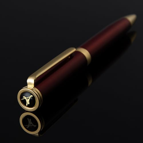 MOWOT Luxuriöse Kugelschreiber, Peerless Luxus Stift Mit 24k Gold Trim | Schneider Pen Refill,Exquisite Leder Box-bester Stift Geschenk Set Für Männer Und Frauen-professional, Schöne Stifte