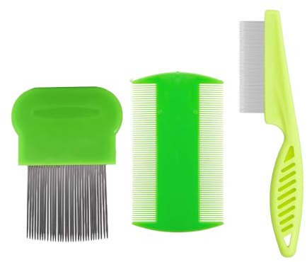 Lice Comb, 3 Pcs Lice Combs, Double Sided Lice Combs, Stainless Steel Tooth Comb, Lice Removal Combs