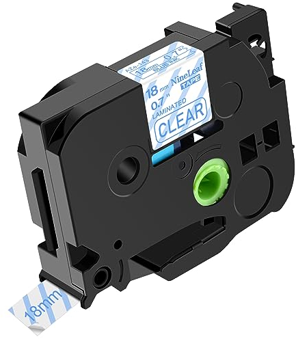 NineLeaf 1 Packung Ersatz für Brother P-Touch TZe-143 TZe143 TZ143 AZe 18mm 0.7'' 8m Laminiertes Blau auf Transparent Schriftband Bänder für Ptouch PT-D600 D600VP E500VP E550W Beschriftungsgerät