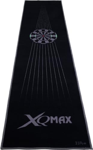 YEEGOR Dart Mat 237 x 60 cm with Choice of Motif Dart Carpet with Throw Line Grey Black Red Blue Tournament Mat Steel Dart Mat Darts (Dart Mat Black/Grey 237 x 60 cm Dartboard)