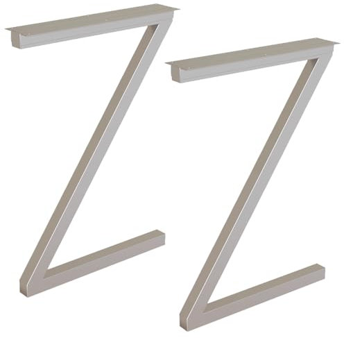 2 Stück Tischbein Metall, Tischbeine Möbelfuß, Robust Tischkufen Z-Form Für Couchtisch, Esstisch, Schreibtisch, Sitzbank, Mit Schrauben Und Anti-Rutsch-Füßen(Color:Silver,Size:30cm/12inx72cm/28.5in)