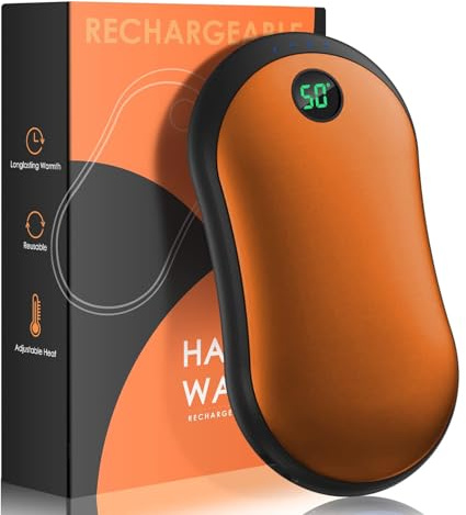 Handwärmer wiederaufladbar, 7800mAh tragbarer elektrischer Taschenwärmer Power Bank mit 15 Stunden lang anhaltender Wärme, Digitalanzeige, 3 Wärmestufen USB Handwärmer für Camping, Geschenk für