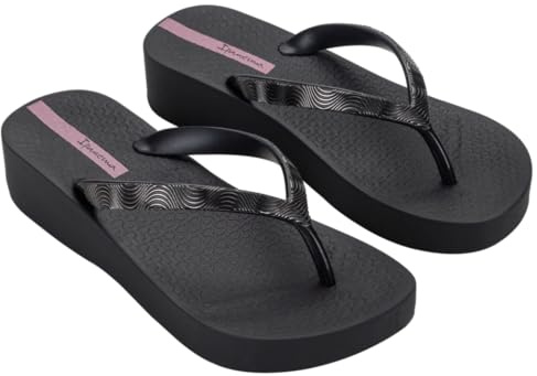 Ipanema kvinnors nät X Plat Fem Flip-Flop, Svart svart lila, 40 EU