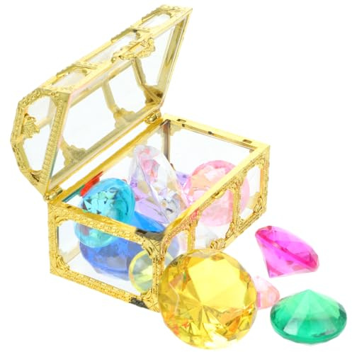 Alasum Treasure Hunt Pool Diving Toys Set with 12 Underwater Gems and Chest for Kids Teens Summer Swimming and Pool Parties