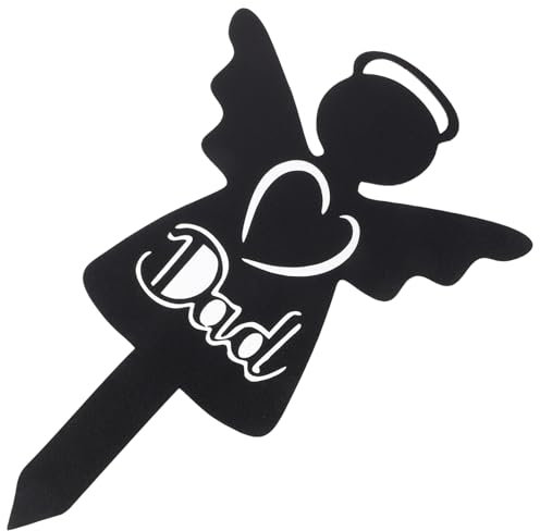 BEBEMOKO De Jardín Memorial De Ángel De Cementerio De Metal para Papá Decoración Forma De Ángel para Cementerio y Jardín