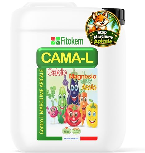 Fitokem CAMA-L Concime per Orto Liquido 5KG Concime per Piante da Frutto con Calcio, Magnesio e Azoto Fertilizzante Orto Contrasta il Marciume Apicale Nutre e Potenzia Produzione di Verdure e Frutti