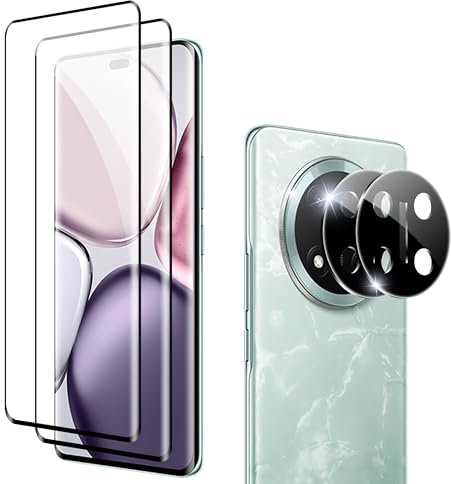 Fitudoos para Honor Magic 7 Lite Cristal Templado Protector de Pantalla[2 Piezas]+Protector de Lente de Cámara[2 Piezas], [9H Dureza] [Resistente a Arañazos].