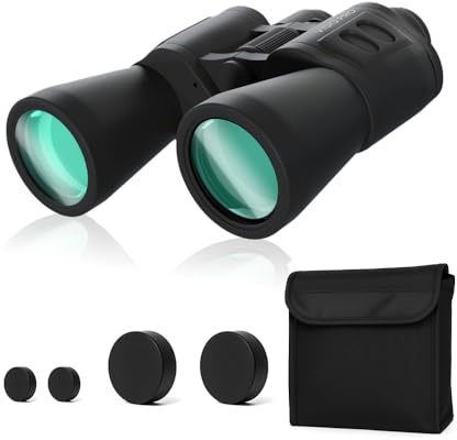 VISIO PRO Fernglas für Erwachsene 10x50 | BAK4 HD Prisma | Ferngläser mit individuell einstellbare Dioptrie | Brillenträger geeignet | Klare Bilder | Breites Sichtfeld | Leichtgewichtig | Schwarz