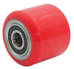 4er Set Hubwagenrollen Polyurethan 80 x 70 mm in rot – Achse 20 mm mit Kugellager | Ersatzrollen für Hubwagen & Gabelhubwagen | Verschleißfest & langlebig