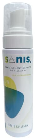SANIS, Gel Desinfectante, Gel Espuma Antiséptico con Clorhexidina 2%, Desinfectante Manos, Cuidado de la Piel, 200 ML