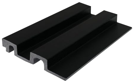 Vente-unique - Panneau Mural 3D - Pack de 2.83 m² - Coloris Noir Effet Bois - Lot de 8 piéces - Flint
