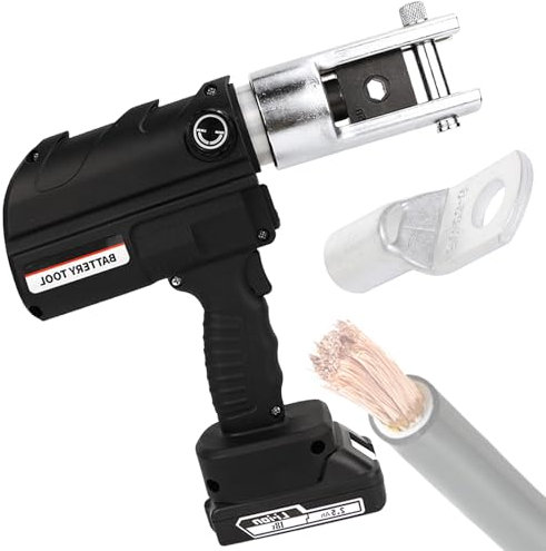 VNATWGOO Pinza Crimpatrice Idraulica Elettrica Portatile, Pinza Crimpatrice Professionale A Batteria, per Transizioni in Rame E Alluminio,MCH300