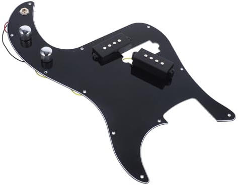 JOINPAYA Vorverdrahtetes Schwarz Kunststoff Schlagbrett mit 3-lagigem Aufbau und Schutzfolie für Bass Gitarre Inkl Lautstärke und Tonregler für Musikalische Instrumente Zufällige Farbe