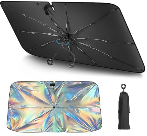 360° Rotating Foldable Car Windshield Sun Shade | Universal UV Heat‑Insulation Sunshade for Sedan SUV,M‑80×140cm
